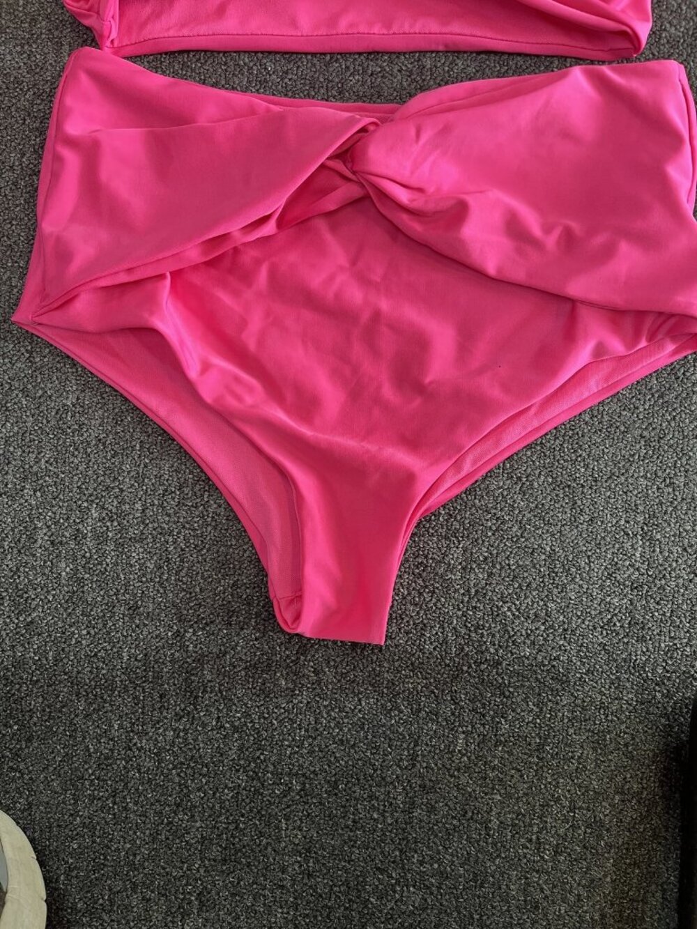 Unbranded Size Medium (M) Women's Hot Pink High Waisted Tankini Swimsuit Set wit - Picture 2 of 5